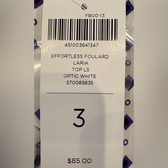 NWT Chico’s Effortless Foulard Laria Blouse Shirt Top in Optic White, 3/16/XL - Picture 3 of 7